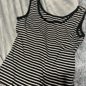 black & white striped tank top